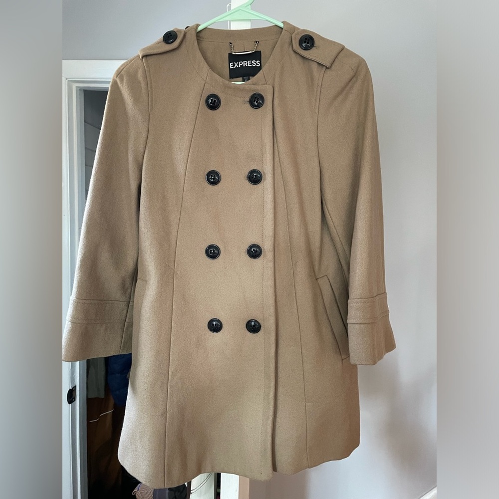 Express women’s khaki pea coat size XS